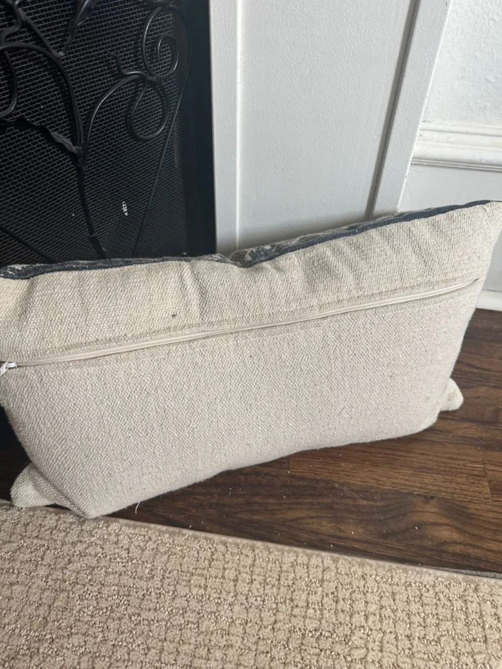 Neutral Geometric Accent Pillow - Cream, Gray & Brown